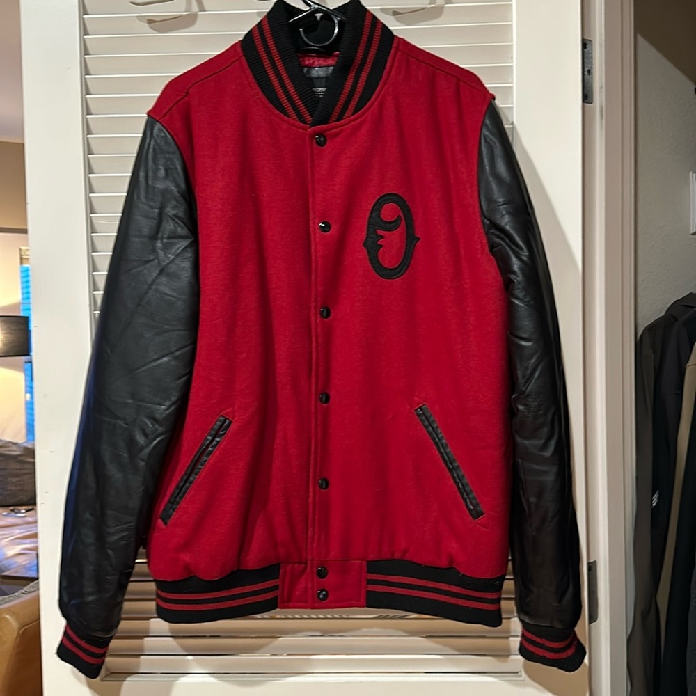 Obey Varsity Letterman’s Jacket (Red, XL)